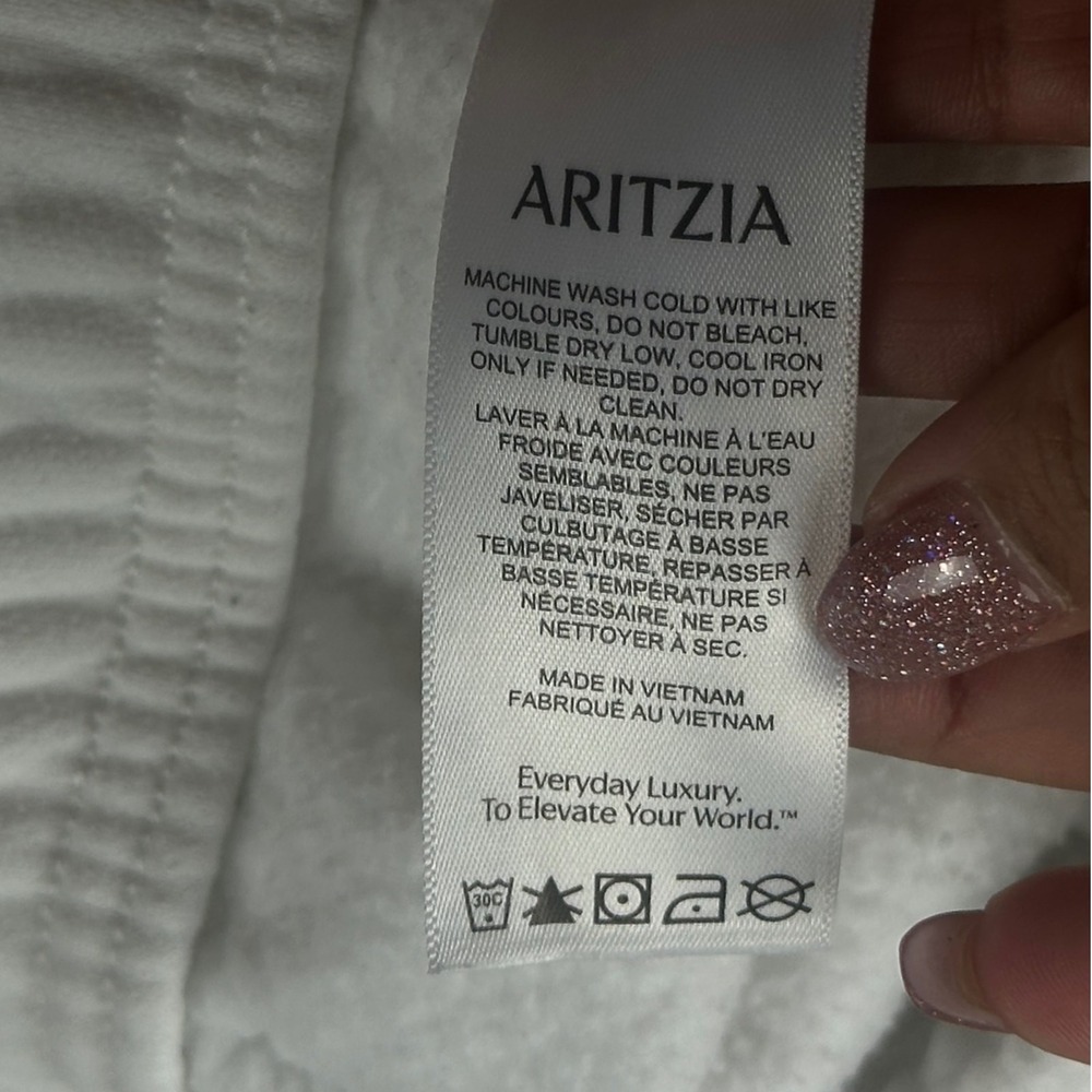 Aritzia Cozy Sweatfleece Mega Straight Sweatpants Women M White Sportswear - Picture 8 of 8